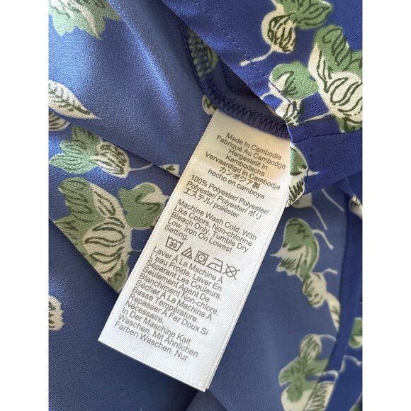 J CREW Womens Size Medium Tie Neck Long Sleeve Floral Print Button Front Shirt - Picture 7 of 8